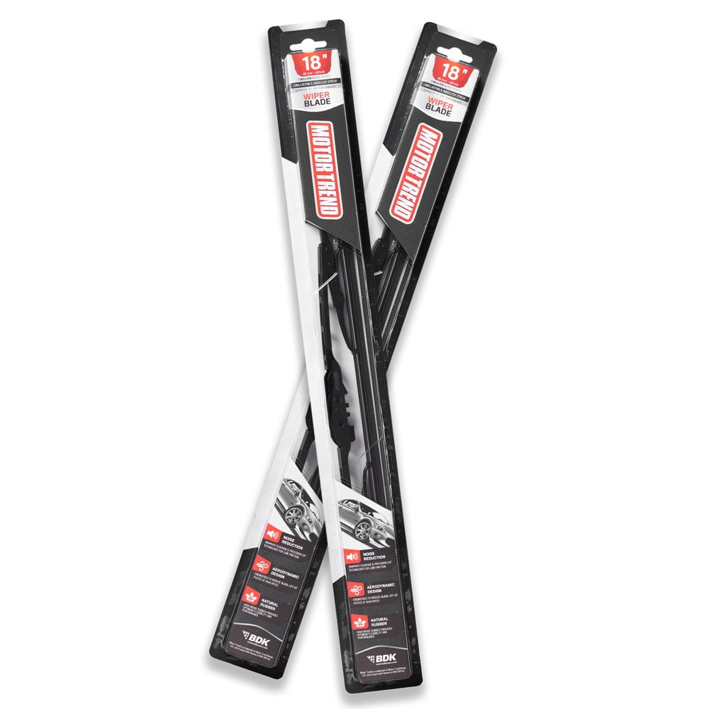 UltraFirm Precision Wiper Blade, High-Grade Natural Rubber, Metal Frame, 45° Cut for Maximum Clarity (18 Inch), 2 Pack
