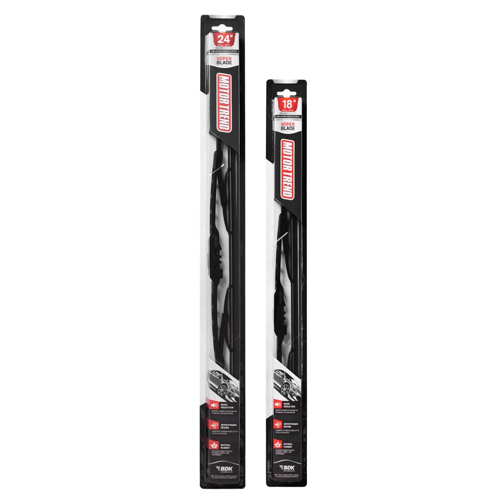 UltraFirm Precision Wiper Blade, High-Grade Natural Rubber, Metal Frame, 45° Cut for Maximum Clarity (18 Inch + 24 Inch), Set of 2