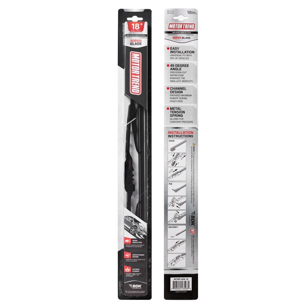 UltraFirm Precision Wiper Blade – High-Grade Natural Rubber, Metal Frame, 45 Degree Cut for Maximum Clarity (18 Inch)