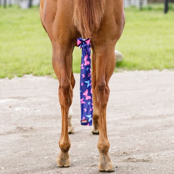 UltraFlex Butterfly Tail Bag Set of 3 | Navy Blue with Pink & Blue Butterflies | 24" Long