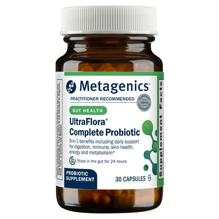Metagenics UltraFlora Complete Probiotic - Gut Health Supplement - Supports Metabolism, Skin, Energy & Immune Health* - 36 Billion CFU - Non-GMO & Gluten-Free - 30 Capsules
