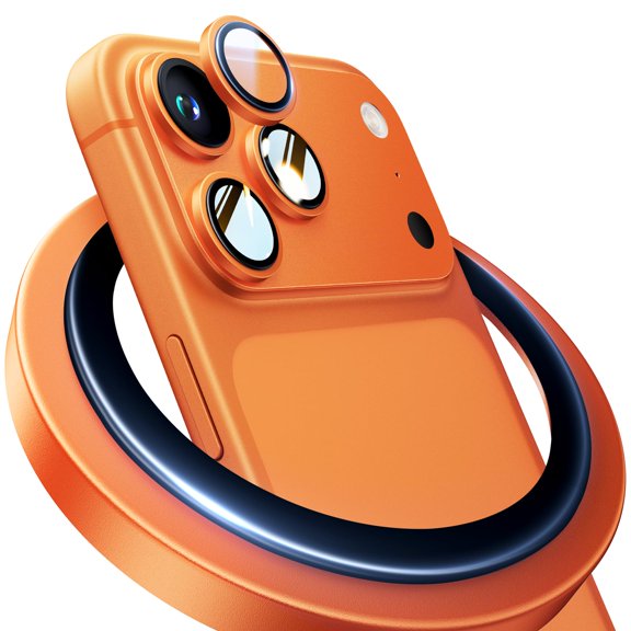 UltraGlass UNBREAK 9H+ Glass for iPhone 17 Pro Pro Camera Protector [NO.1 Military Grade Shatterproof] iPhone 17 Pro Max Camera Lens Protector, 17 Pro Lens Cover, Case Friendly, Cosmic Orange Y201