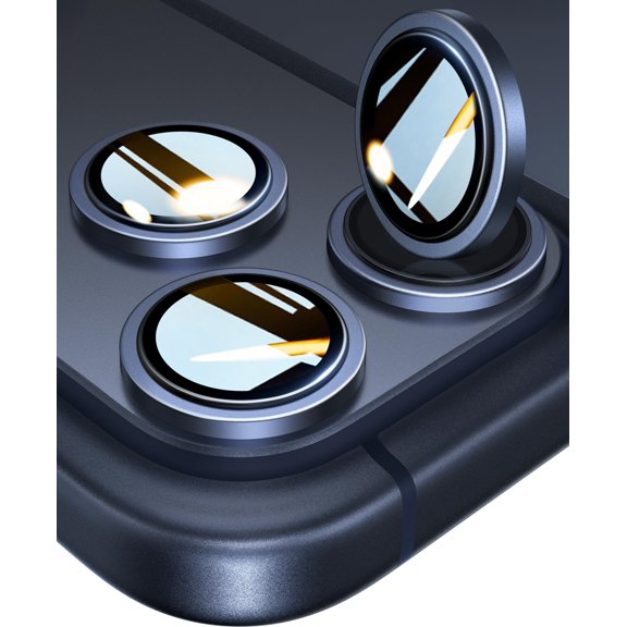 UltraGlass UNBREAK TOP 9H+ Glass for iPhone 17 Pro Max/17 Pro Camera Protector [NO.1 Military Grade Shatterproof] iPhone 17 Pro Max Camera Lens Protector, 17 ProMax Lens Screen Cover, Deep Blue Y201