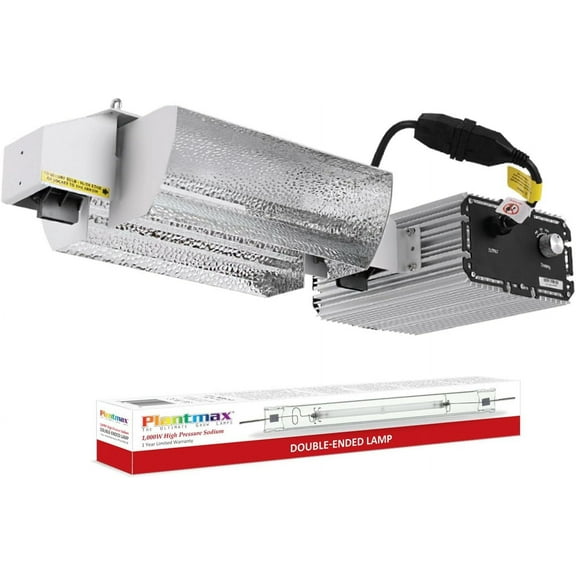 UltraGrow – Classic 1000W DE Double Ended Grow Light System with Bulb, Dimmable Ballast for Indoor Growing (Classic Open Reflector & HPS)