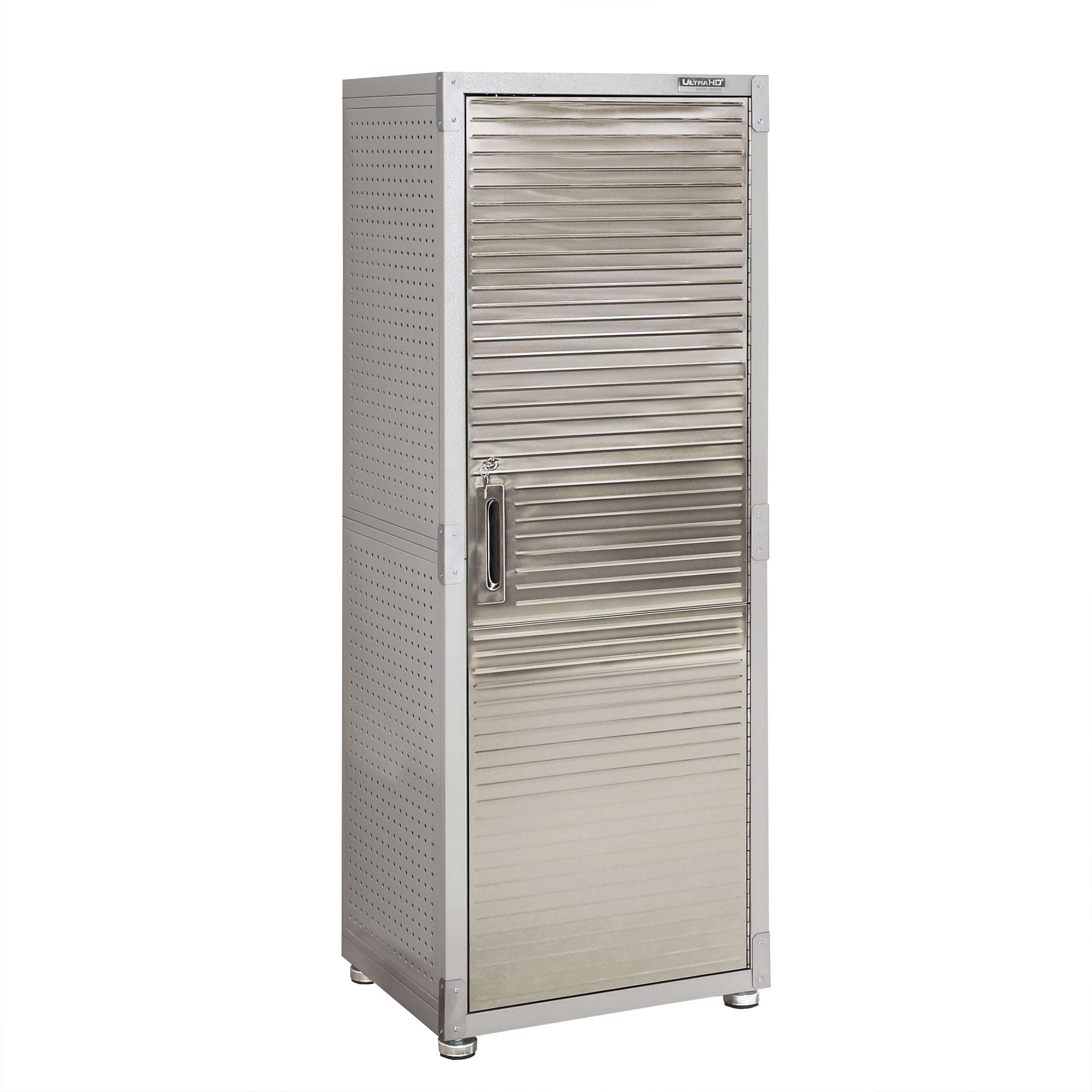UltraHD® 1-door lockable storage cabinet, 24" W x 18" D x 66" H, Granite Gray