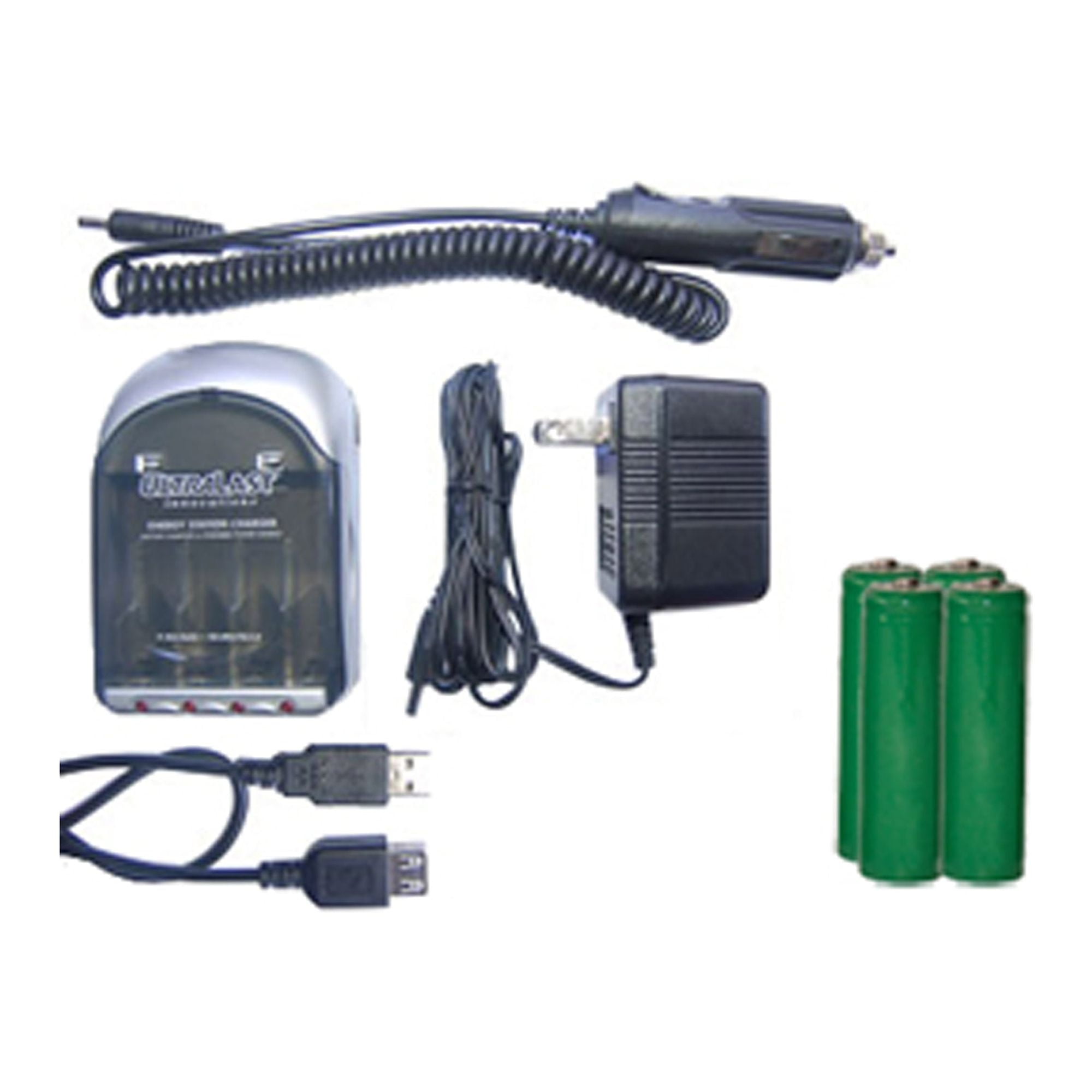 UltraLast AA / AAA Smart Battery Charger + 4 AA NiMH Batteries (2700 mAh)
