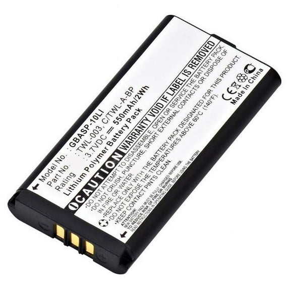 Ultralast GBASP-10LI 3.7V & 550 mAh Replacement Lithium Polymer Battery for Nintendo DSI Video Game Controller