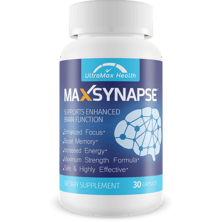 UltraMax Health - Max Synapse - Enhanced Focus & Attention - Boost Memory - Increased Energy - Maximum Strength Formula - Nootropic Brain Supplement - 30 Capsules