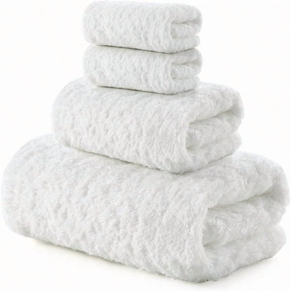 UltraPlush Bath Towel Set 900GSM Premium Thick Cotton for Bathroom Spa er Absorbent QuickDry Bath Sheets with No Shedding 4Piece Set for Adults Luxury Hotel Home Use White