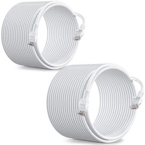 UltraPoE 100ft Cat6 Ethernet Cable 2 Pack, 10G 550Mhz 24AWG Internet LAN Cable, RJ45 Network Cord for Modem/ Router/PC/Gaming, White