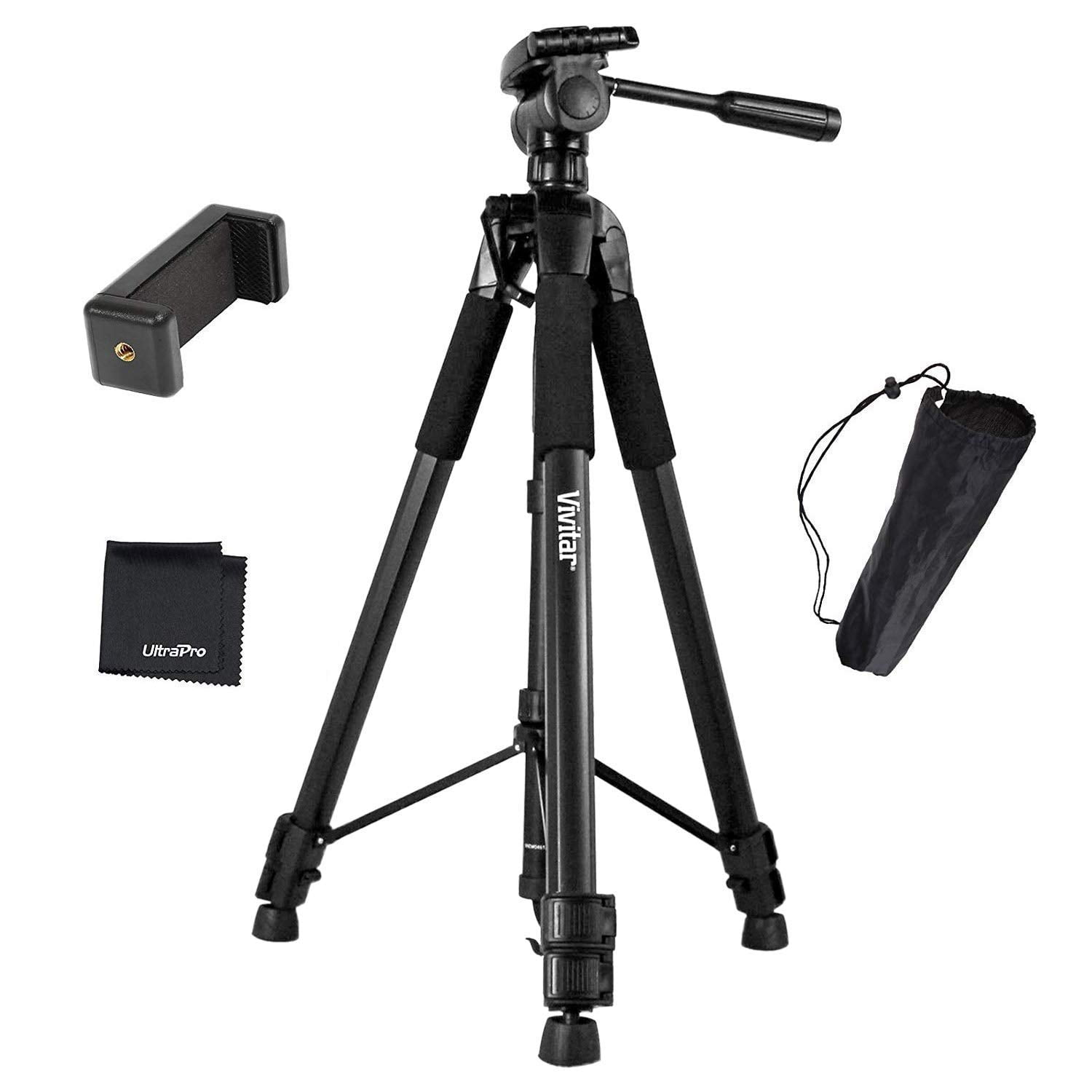 UltraPro 72" Inch Black HeavyDuty Aluminum Camera Tripod with