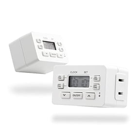 UltraPro Indoor Digital Plug-In Bar Timer, 1 Polarized Outlet, 2 ON/OFF Options, 24-Hour Cycle, Override Switch, Ideal for Lamps, Seasonal Lighting, Small Appliances, LED, 45959