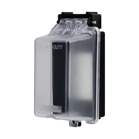 UltraPro Outdoor Electrical Outlet Cover, Weatherproof, Black/Clear, 0A, 49204