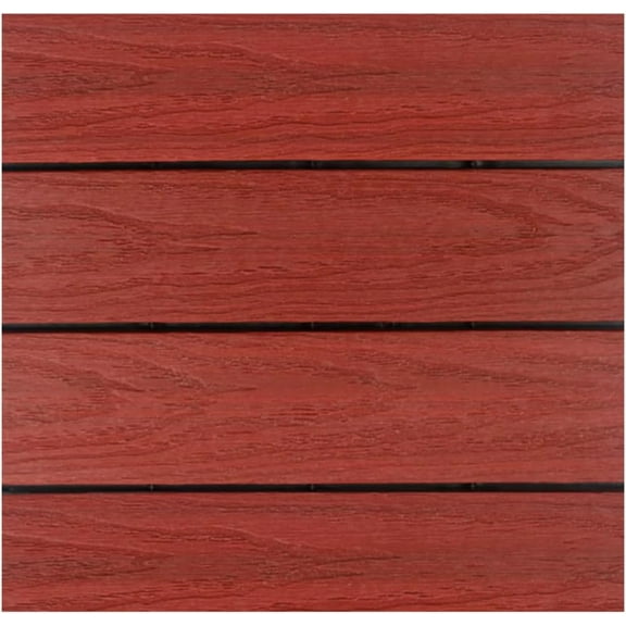 UltraShield Naturale 1 ft. x 1 ft. Quick Deck Outdoor Composite Deck Tile Sample (Swedish Red)