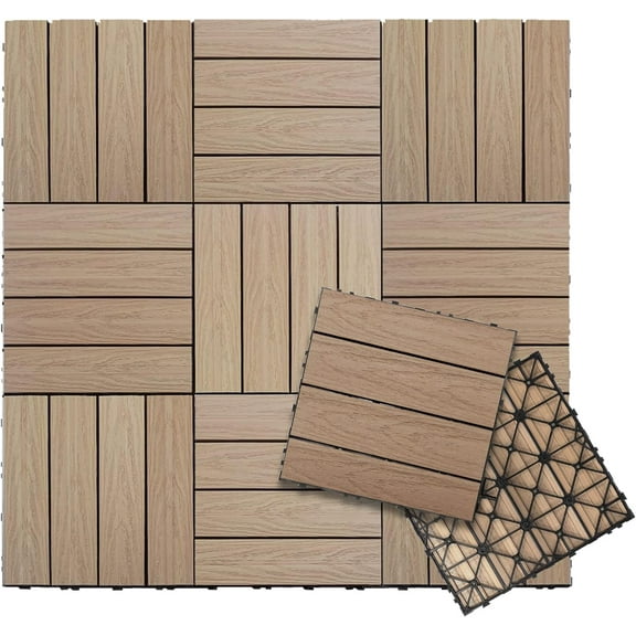 UltraShield Naturale 1 ft. x 1 ft. Quick Deck Outdoor Composite Deck Tile in Canadian Maple (10 sq. ft. per Box)