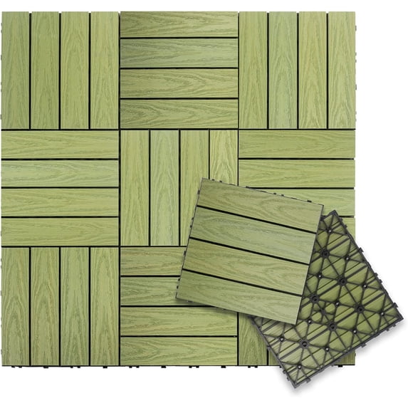 UltraShield Naturale 1 ft. x 1 ft. Quick Deck Outdoor Composite Deck Tile in Irish Green (10 sq. ft. Per Box)