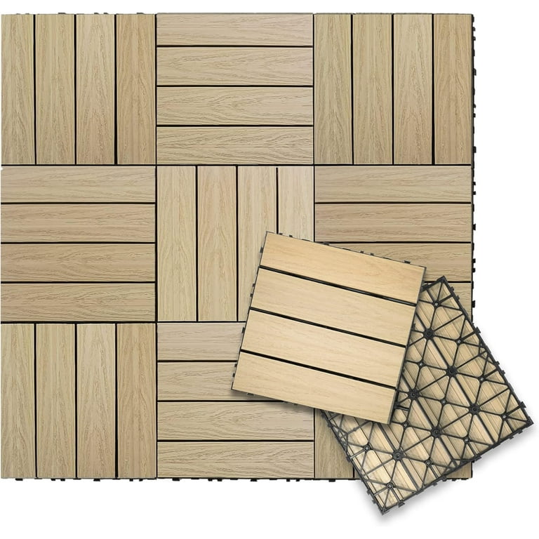 NewTechWood UltraShield Naturale 1 ft. x 1 ft. Quick Deck Outdoor Composite Deck Tile in Japanese Cedar (10 sq. ft. Per Box)