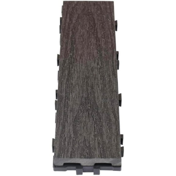 UltraShield Naturale 3 in. x 1 ft. Quick Composite Single Slat Deck Tile (4-Pieces per Box) (Hawaiian Charcoal)