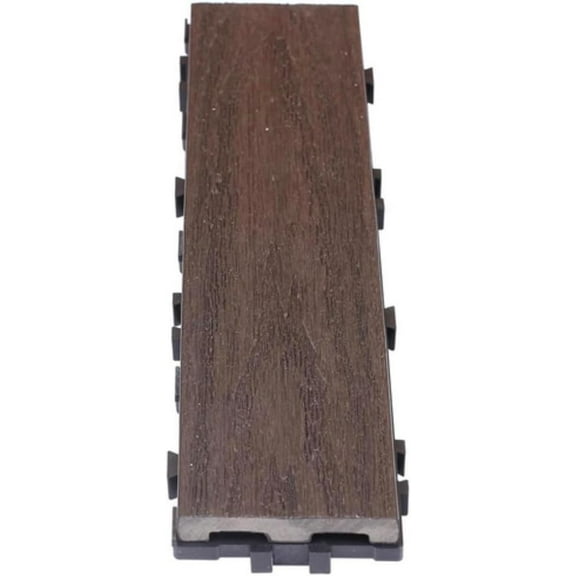 UltraShield Naturale 3 in. x 1 ft. Quick Composite Single Slat Deck Tile (4-Pieces per Box) (Indonesian Merbau)