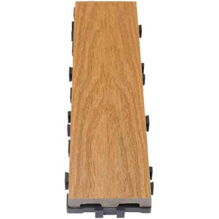 UltraShield Naturale 3 in. x 1 ft. Quick Composite Single Slat Deck Tile (4-Pieces per Box) (Peruvian Teak)