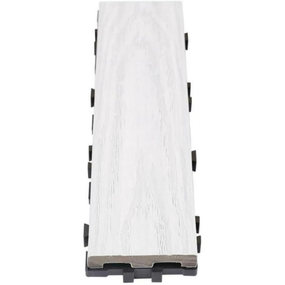 UltraShield Naturale 3 in. x 1 ft. Quick Composite Single Slat Deck Tile (4-Pieces per Box) (Smoke White)