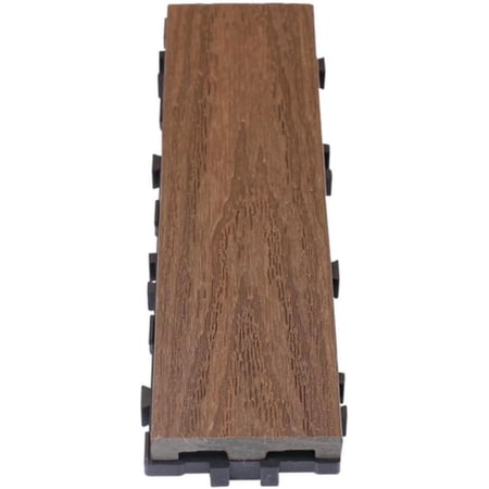 UltraShield Naturale 3 in. x 1 ft. Quick Composite Single Slat Deck Tile (4-Pieces per Box) (Spanish Walnut)