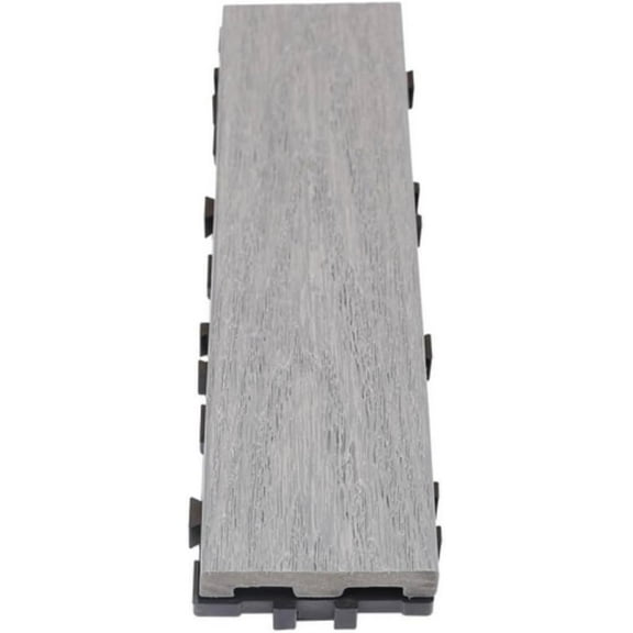 UltraShield Naturale 3 in. x 1 ft. Quick Composite Single Slat Deck Tile (4-Pieces per Box) (Westminster Gray)