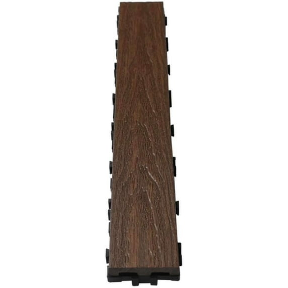 UltraShield Naturale 3 in. x 2 ft. Quick Composite Single Slat Deck Tile (4-Pieces per Box) (Spanish Walnut)