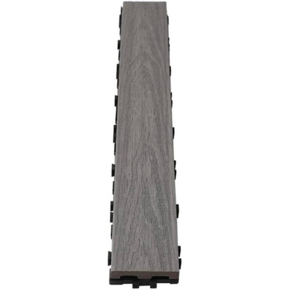 UltraShield Naturale 3 in. x 2 ft. Quick Composite Single Slat Deck Tile (4-Pieces per Box) (Westminster Gray)