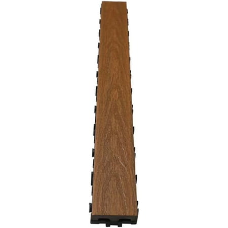 UltraShield Naturale 3 in. x 3 ft. Quick Composite Single Slat Deck Tile (4-Pieces per Box) (Peruvian Teak)