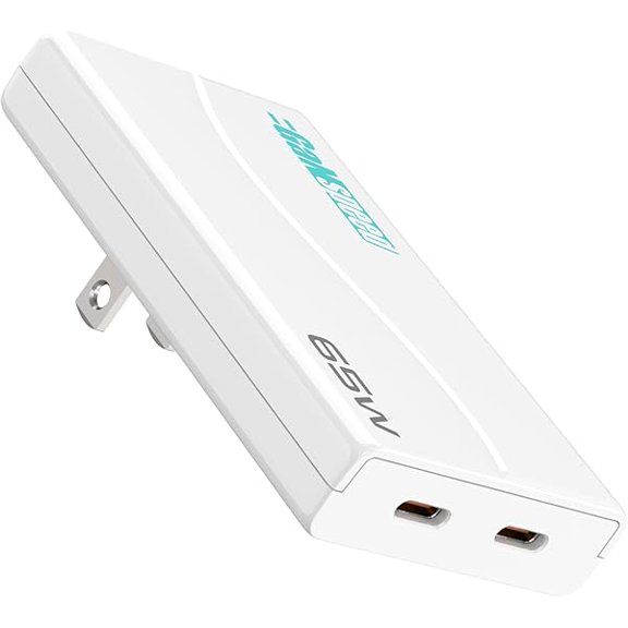 UltraSlim 65W GaN PD USB C Folding Wall Charger Adapter, 2-Port PPS Fast Charging for iPhone 15 16 Pro Max, Samsung Galaxy S24 Z Fold, iPad Air Pro, MacBook Air Pro Laptop
