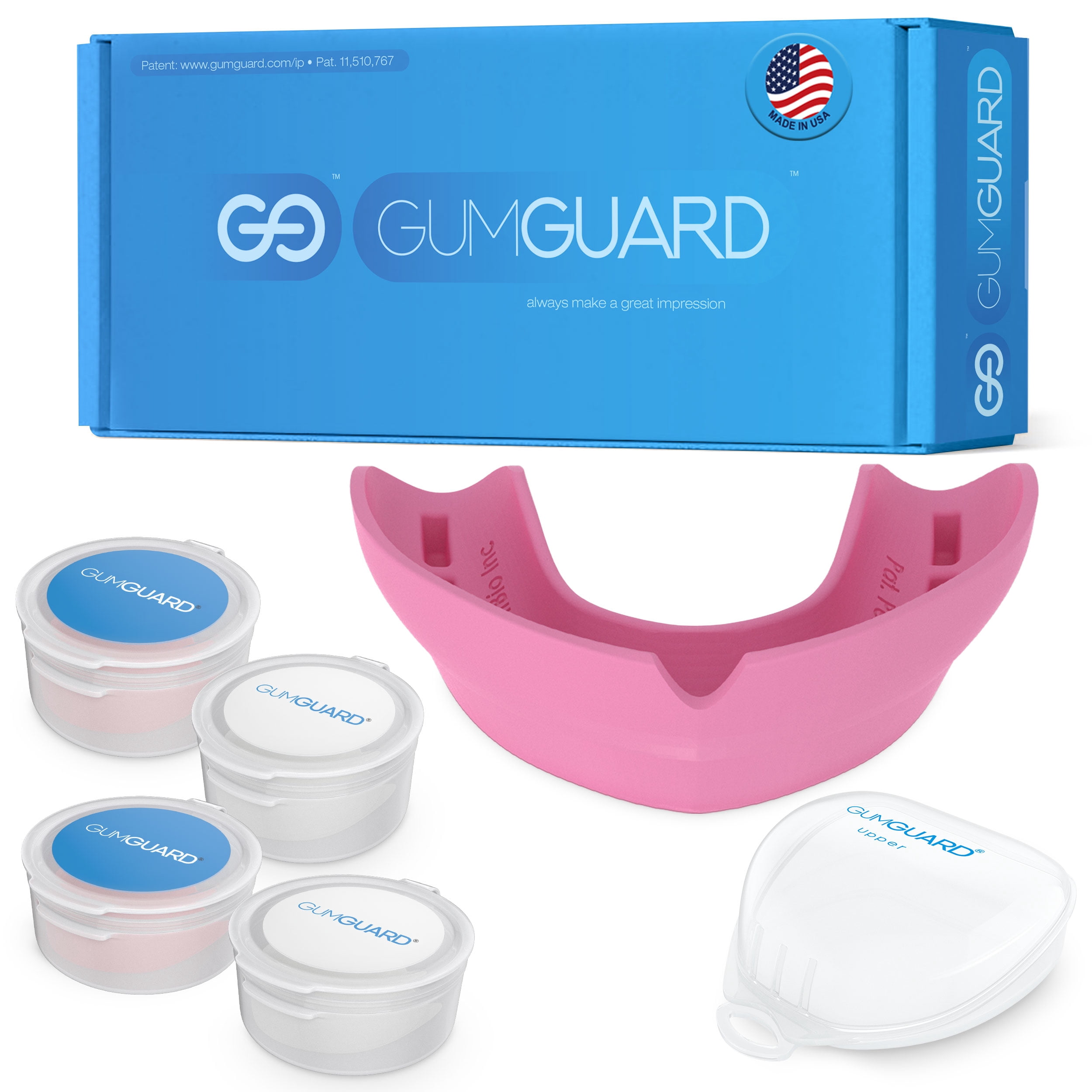 UltraSoft GumGuard Denture Mouthguard Lower Arch 50 Percent Thinner Custom-Fit Overnight Guard Pink