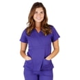 thumbnail image 1 of UltraSoft Premium 3 Pocket Mock Wrap Medical Scrub Top For Women - JUNIOR FIT 36148-XX-Large (Purple), 1 of 3
