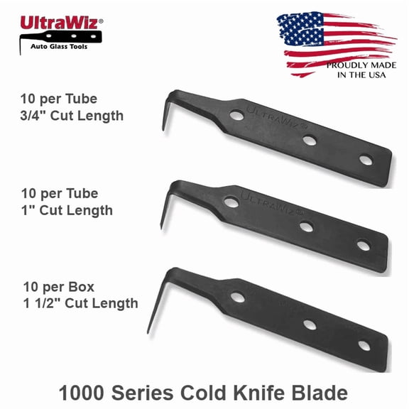 UltraWiz 5002-M UltraThin Cold Knife Blade 1 Inch for Windshield Removal, Precision Auto Glass Cutting Blade Made in USA for Clean Urethane Cuts and Professional Use