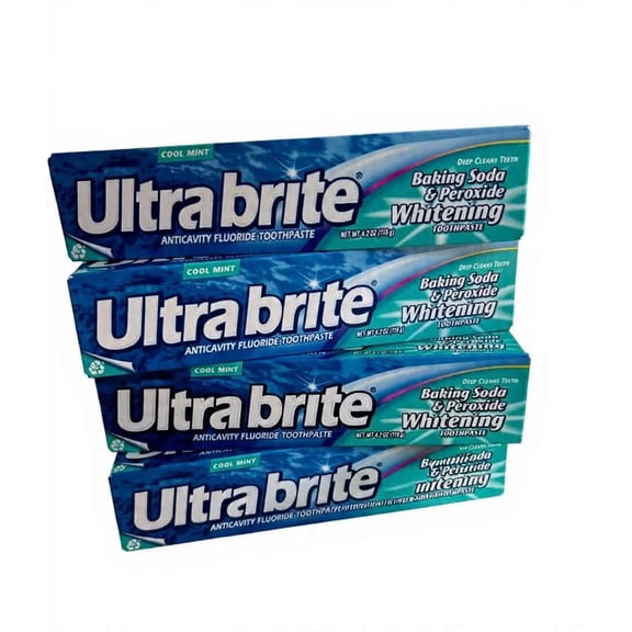 Ultrabrite Baking Soda & Peroxide Whitening Toothpaste, Cool Mint 4.2 O.z