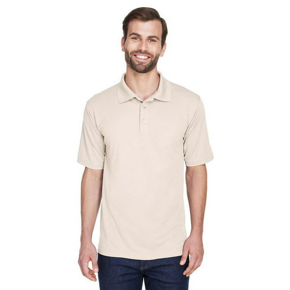 Ultraclub 8210 Mens Cool & Dry Mesh Pique Polo - Stone - M
