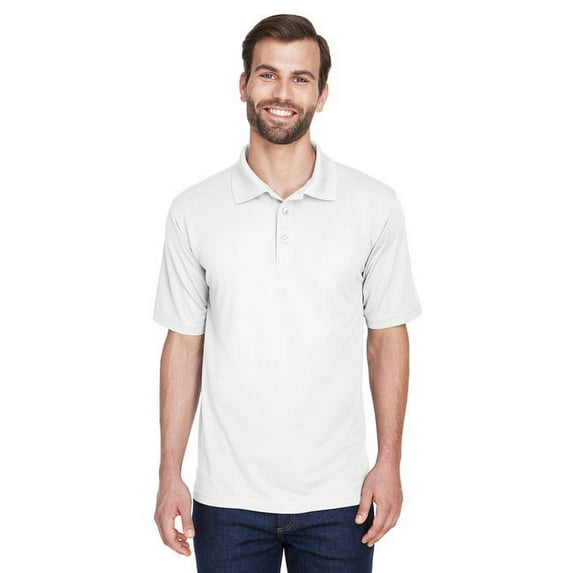 Ultraclub 8210 Mens Cool & Dry Mesh Pique Polo - White -2XL