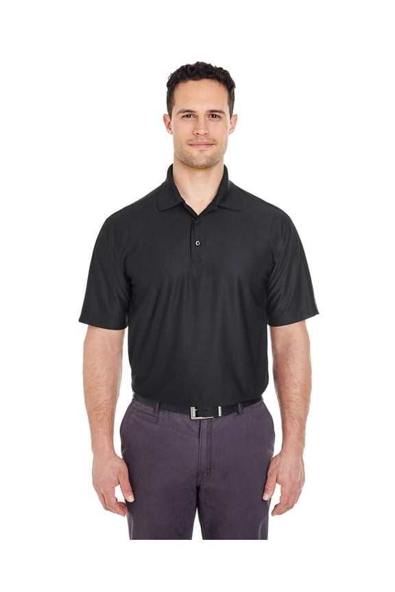 8415 MEN'S COOL & DRY ELITE PERFORMANCE POLO, L, BLACK