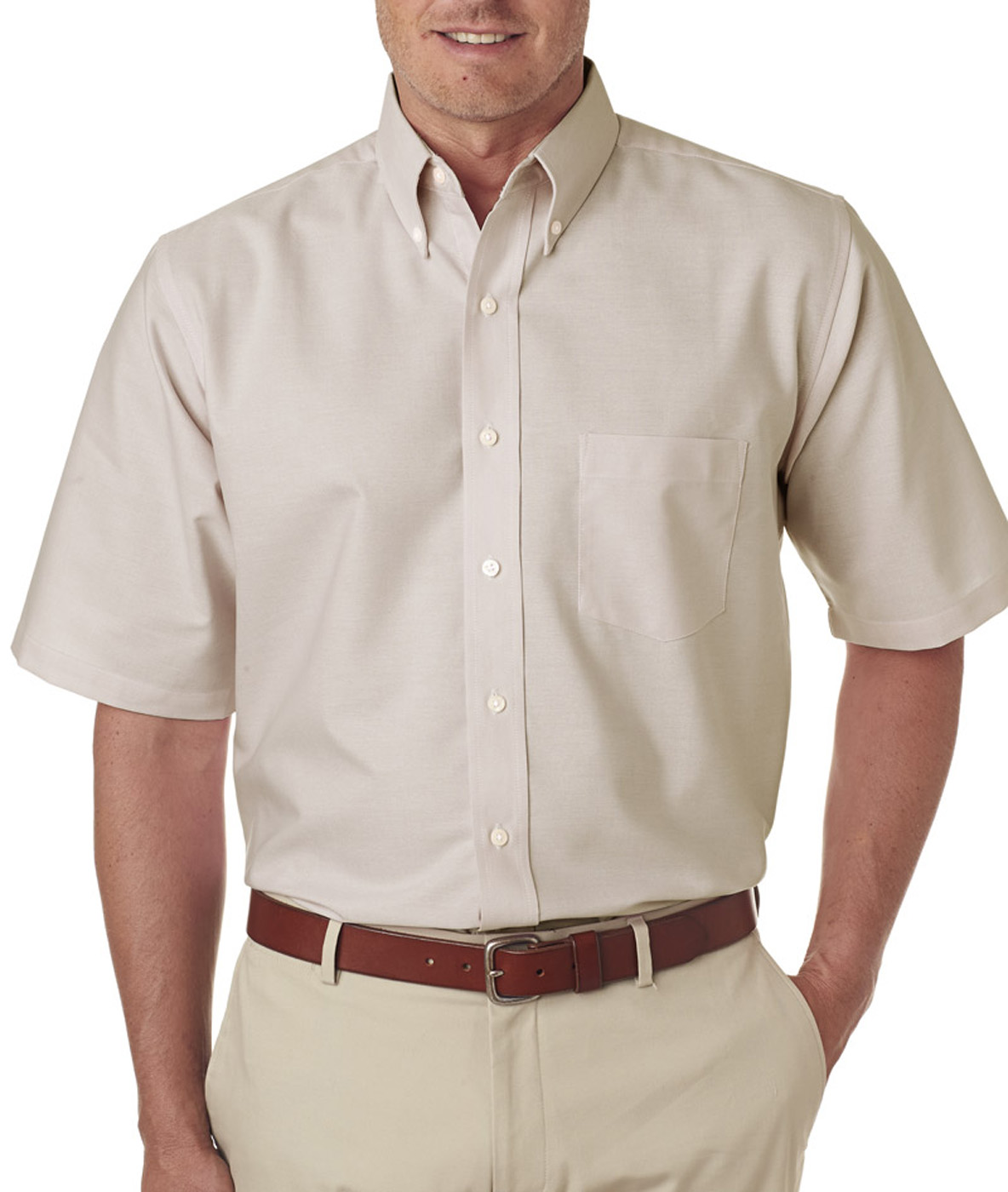 Ultraclub 8972 Men's Classic Wrinkle-Resistant Short-Sleeve Oxford - image 1 of 3