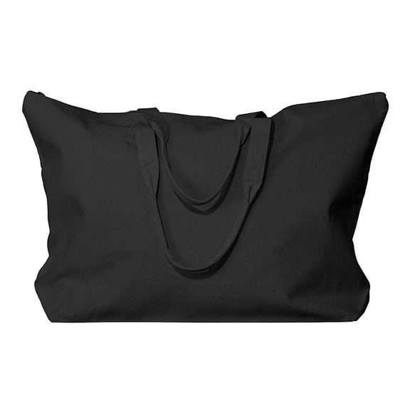 Ultraclub Canvas Interior Pocket Gusset Zippered Tote Bag, Style 8863