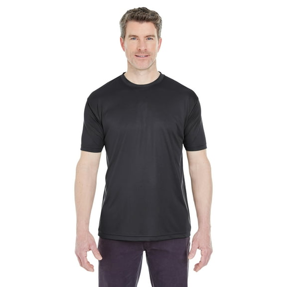 ULTRACLUB 8420 MEN'S COOL & DRY SPORT PERFORMANCE INTERLOCK T-SHIRT, BLACK, L, Pack Of 6, Mens T-Shirts