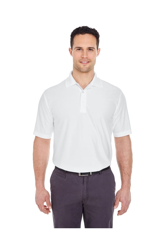 8415 MEN'S COOL & DRY ELITE PERFORMANCE POLO, WHITE, S, Pack 6, Mens Polo Shirts