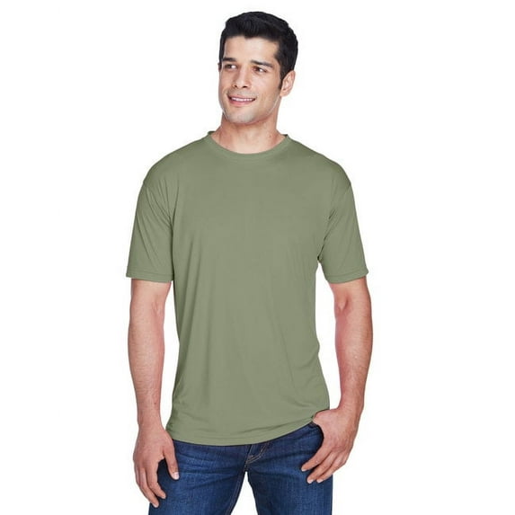 Ultraclub Men's Cool & Dry Sport Interlock T-Shirt, Military Green, XXXX-Large