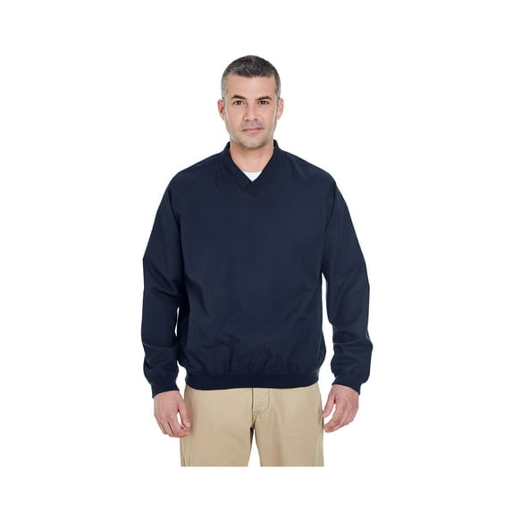Ultraclub Men's Cross Over V Neck Microfiber Windshirt, Style 8926