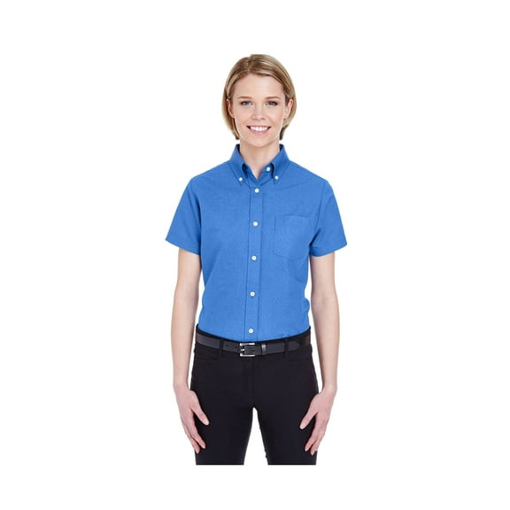 Ultraclub Women's Classic Wrinkle-Resistant Short-Sleeve Oxford, Style 8973