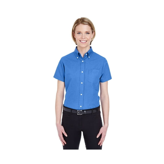 Ultraclub Women's Classic Wrinkle-Resistant Short-Sleeve Oxford, Style 8973