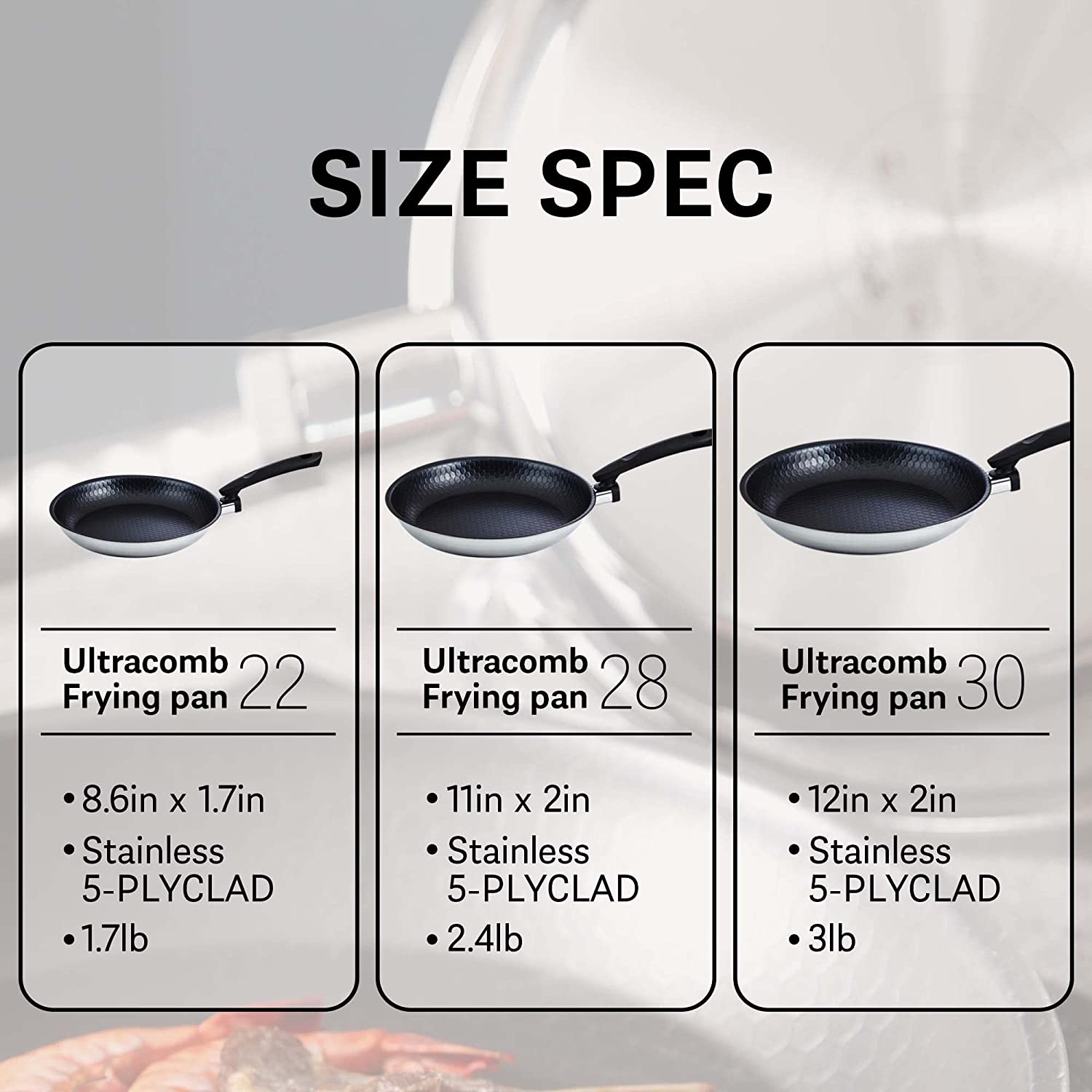 Frying 12 inch(30cm) 5Layer Nonstick Stainless Steel
