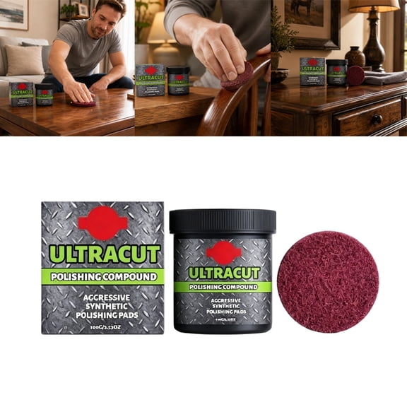 Ultracut Polishing Compound,Surface Restoration Polish With Pad,Multi-Surface Scratch Remover,Ultracut Surface Restoration Polish With Pad
