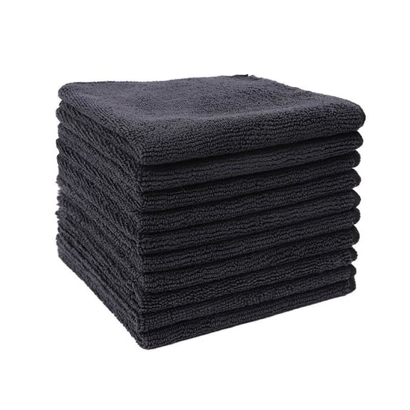 Ultrafine Microfiber Cleaning Towels 5 Pack – Double-Sided Scrubbing & Soft Flock Cloths, Lint-Free Fast Drying Rags for Kitchen, Car, Glass, Stainless Steel