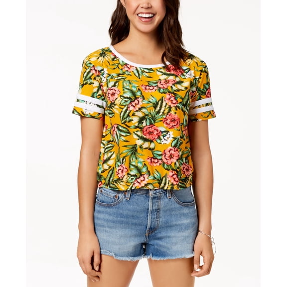 Ultraflirt By Ikeddi Juniors Printed Football T-Shirt Lemon Floral S